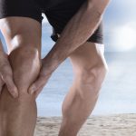 Athletic man with knee pain