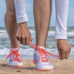 Woman running on the beach